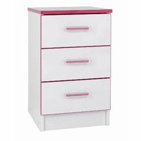 Kiddi Pink 3 Drawer Bedside