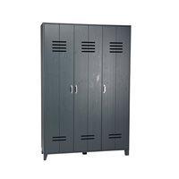 kids locker style 3 door wardrobe in granite pine