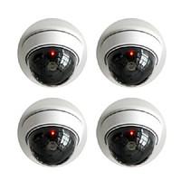 KingNEO 2pcs White Wireless Fake Dummy Dome CCTV Security Camera with Flashing Red LED light for House or Office Mall