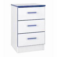 kiddi blue 3 drawer bedside