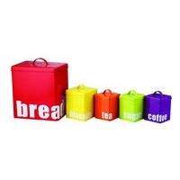 kitchen colourful 5pcs storage set vintage tea coffee sugar bread bin  ...