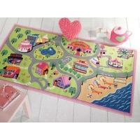 Kiddy Girls World Play Mat Washable Hardwear Kids Children Rug in 100 x 190 cm (3\'3\