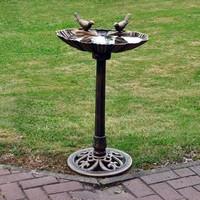 kingfisher traditional bronze effect garden outdoor bird bath table we ...