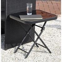 Kingfisher FSDT Folding Drinks Side Garden Patio Table - Black
