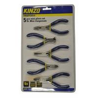 KINZO 871125272093 115mm Mini Plier Set - Blue/ Yellow/ Gray