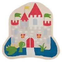 Kids Medieval Castle & Dragon Bedroom Rug