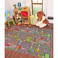 Kid\'s Fun Roads Play Village Rug 80x120