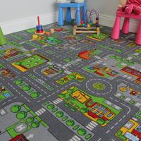 Kid\'s Fun Roads Play Village Rug