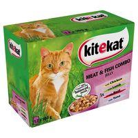 Kitekat Fresh Pouches 12 x 100g - Meat & Fish Combo in Jelly