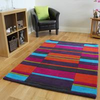 kingston colourful pink orange purple soft wool rugs 90x150cm