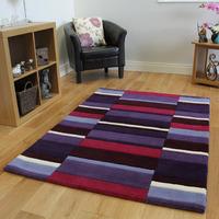 Kingston Purple, Lilac & Pink Large Quality Thick Wool Rugs - 160x230cm