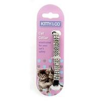 Kitty & Co Diamante 3 Row Elasticated Cat Collar Black 10mm X 30cm (Pack of 6)