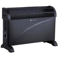 kingavon adjustable black electric fan room heater