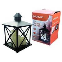 Kingavon LED Candle Lantern, Plastic, Black, 