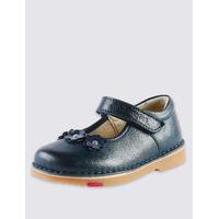 kids walkmates leather floral appliqu cross bar shoes