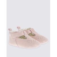 Kids Sparkle Suede T-Bar Shoes