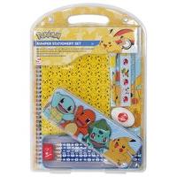 Kids Pokemon Character Themed Pad Ruler Coloured Pencils Eraser and Sharpener Bumper Stationery Set - Multicolour