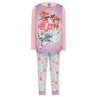 kids Paw Patrol pull on character print slogan just yelp for help two piece pyjama set - Pink