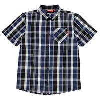 kickers short sleeve checked shirt junior boys