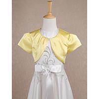 kids wraps shrugs short sleeve satin daffodil wedding partyevening sco ...