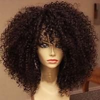 kinky curly full lace human hair wig with baby hair brazilian virgin h ...