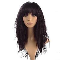 Kinky Curly Wig Dark Wine Color Synthetic Fiber Heat Resistant Costume Cosplay Wigs