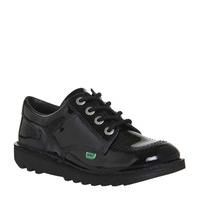 kickers kick low lace jr 3 6 black patent