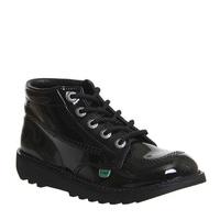 kickers kick hi junior black patent