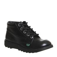 kickers kick hi junior black leather