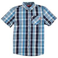 kickers short sleeve checked shirt junior boys