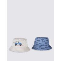 Kids 2 Pack Pure Cotton Printed Hats