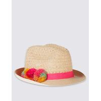 kids pom pom trilby hat