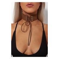 Kiki Tan Lace Up Choker