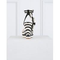 KIWI - Black and White Wedge Sandals