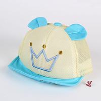 kids cap crown embroidery soft brim cartoon ears breathable mesh hat