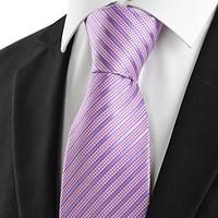 kissties mens new striped lavender microfiber tie necktie for wedding  ...
