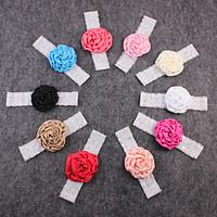 Kid\'s Handmade Flowers Colorful 10Pieces Lace Fashion Handbands