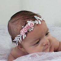 Kid\'s Handmade Flowers Beautyful Spring Wreath Gold/Silver Handbands