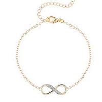 Kiming Korean Seweet Gold/Silver Chain Infinite Shape Bracelet Jewelry