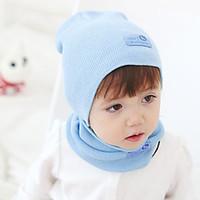 kids cute rabbit ears knitting hat and scarf set