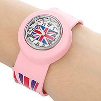 Kids UK Pattern Stretch Band Mini Quartz Watch Cool Watches Unique Watches Fashion Watch Strap Watch
