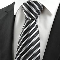 kissties mens striped microfiber tie necktie for wedding party holiday ...