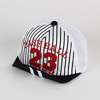 Kids\' Cap Number Patch Striped Pattern Soft Brim Mesh Baseball Cap