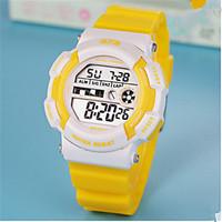 Kids\' Digital Watch Chinese Digital Rubber Band Casual Blue Yellow Rose