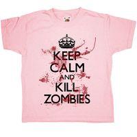 kids t shirt keep calm and kill zombies