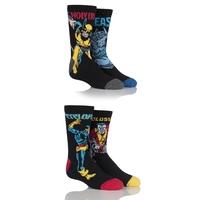 Kids 4 Pair SockShop Marvel X-Men Wolverine, Beast, Cyclops and Colossus Cotton Socks