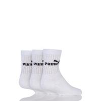 Kids 3 Pair Puma Plain Crew Sports Socks