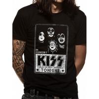 kiss in concert mens large t shirt black