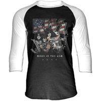 kiss made in america mens xx large baseball shirt black