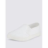 kids elasticated panel plimsolls with new improved fit